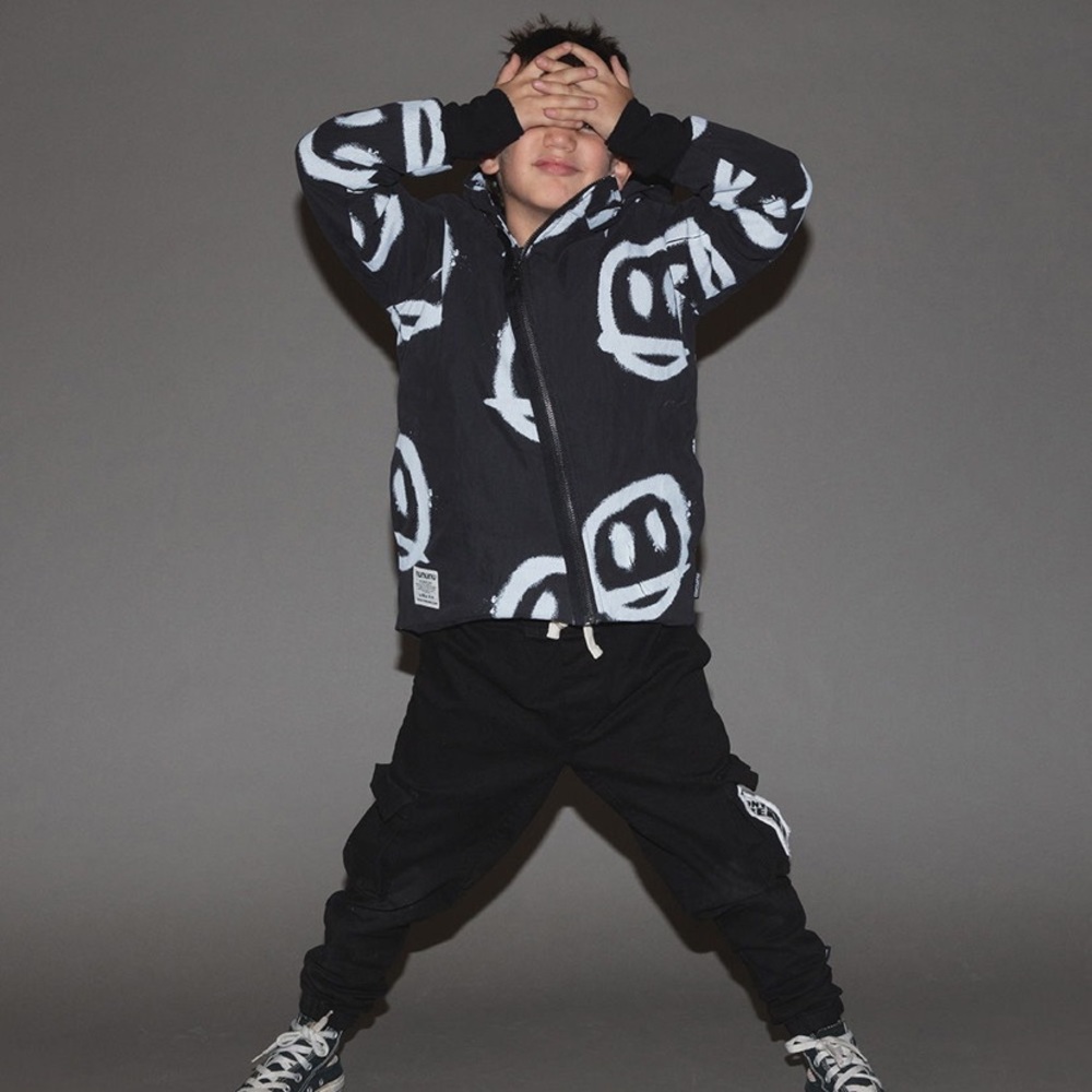NUNUNU sprayed smiles down jacket